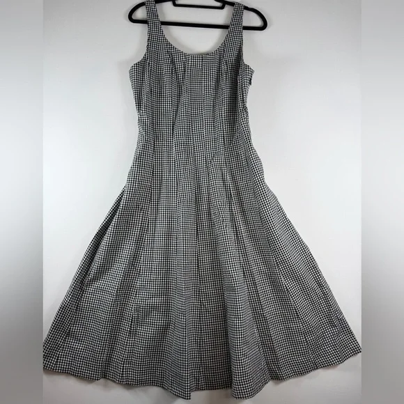 Women's Textured Corset Midi Dress - A New Day™ Black Gingham 6 - Picture 7 of 8